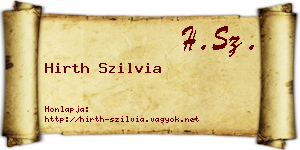 Hirth Szilvia névjegykártya